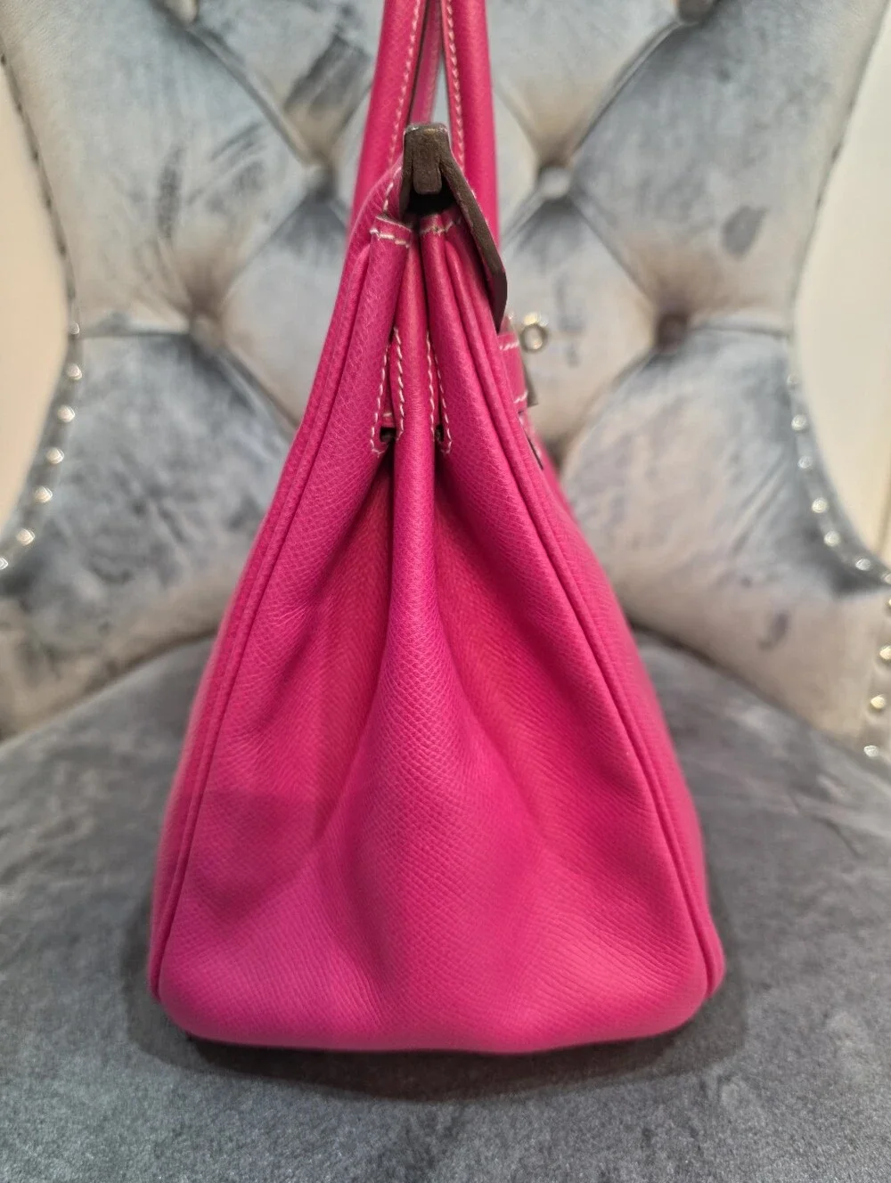Authentic Hermes Birkin B30 hss Rose Tyrien /BORDEAUX EPSOM phw